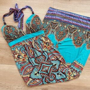 Bohemian vibrant paisley Maxi Dress - Multicolor